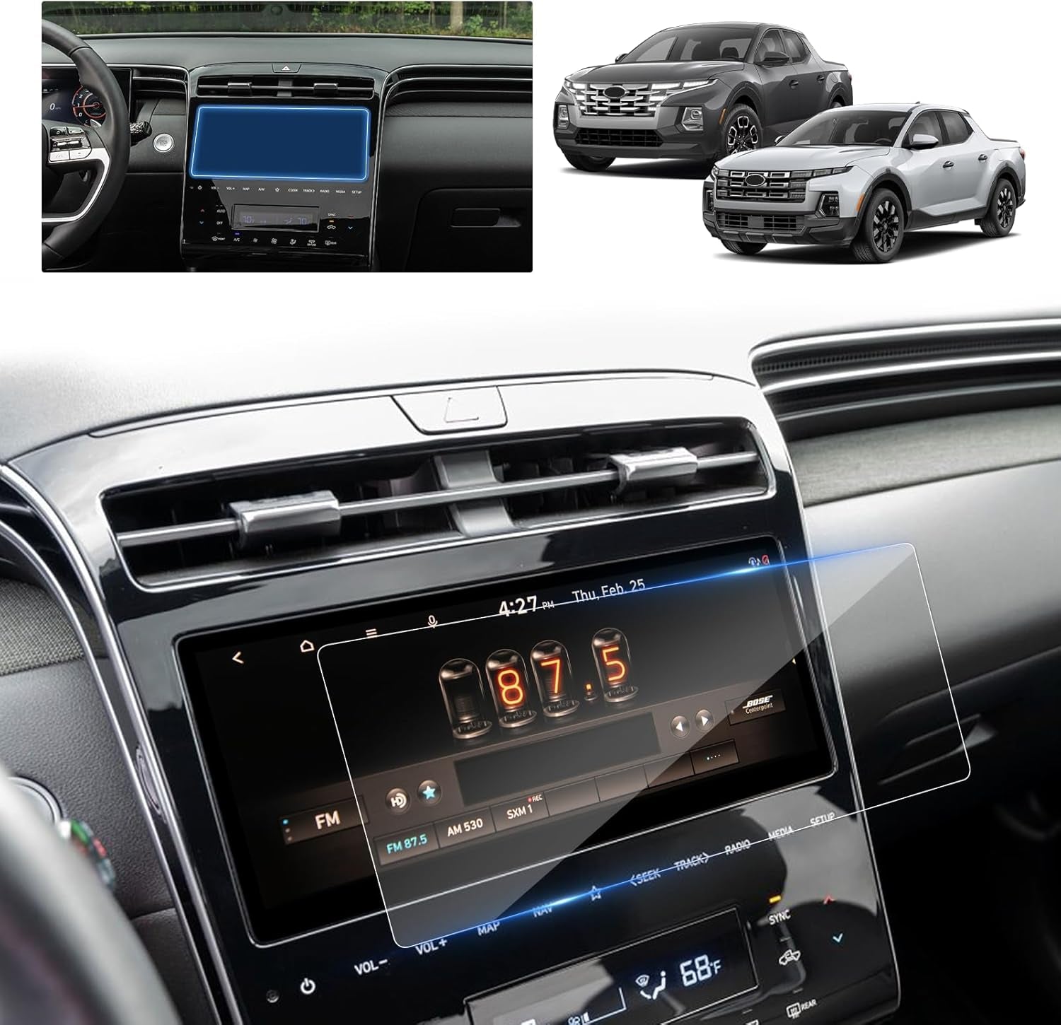 2024 F150 Lightning Screen Protector for 2022-2024 Ford F-150 Lightning Platinum/Lariat/Flash SYNC 4A 15.5In Electric Truck Accessories Tempered Glass Protective Film TRUCK DRIVER