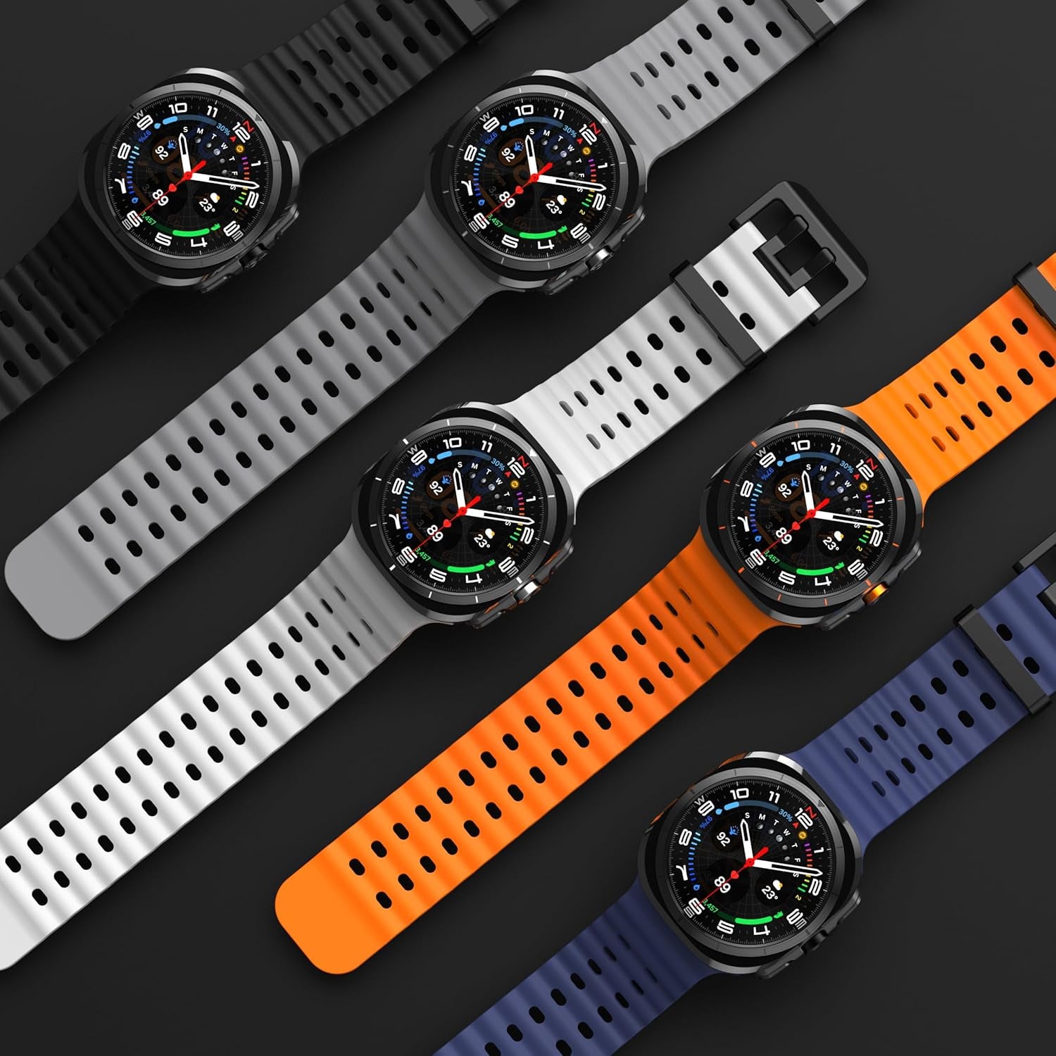 Soft Silicone Band for Samsung Galaxy Watch Ultra 47Mm Band Men Women, Waterproof Breathable Sport Watch Band for Galaxy Watch Ultra 47Mm Band