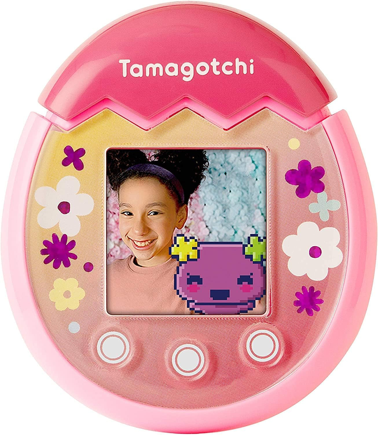 Tamagotchi 42901  Pix the Next Generation of Virtual Reality Pet with Camera, Games and Collectable Characters-Floral, Pink ZOUSA