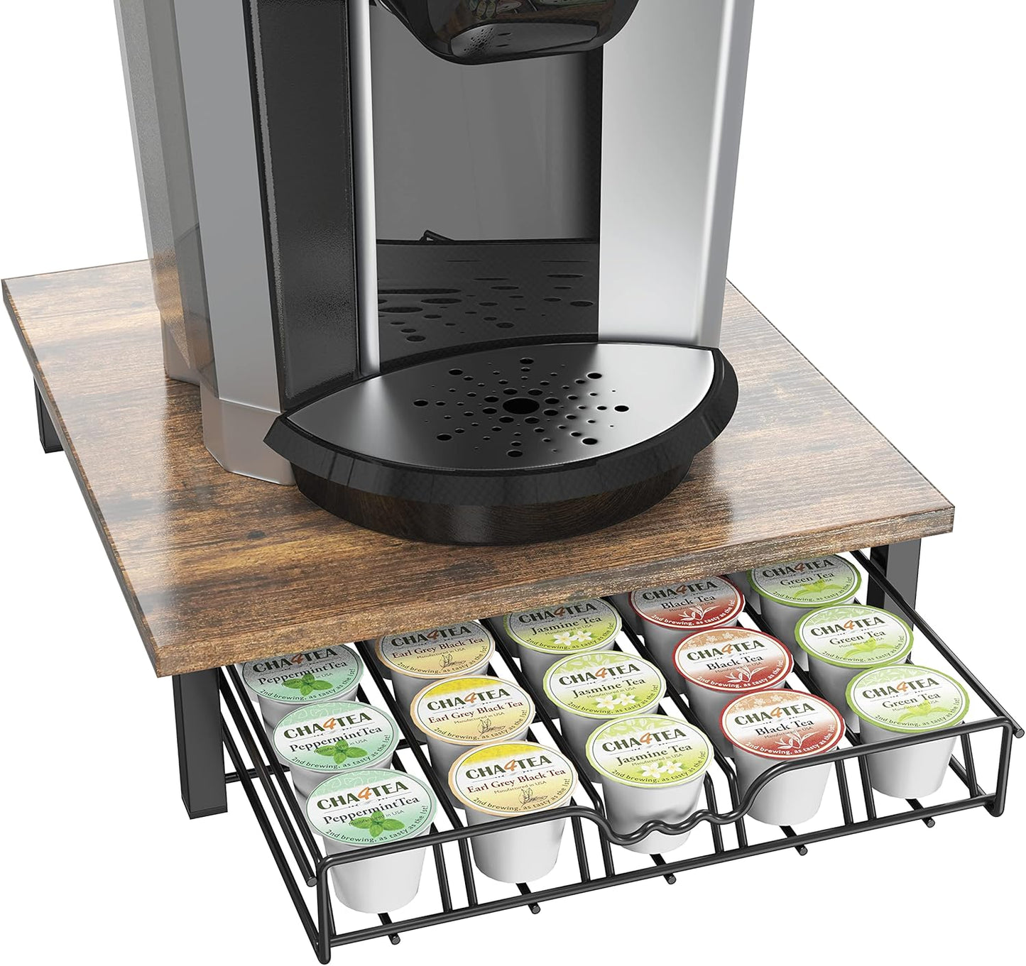 Decobrothers K-Cup Holder Drawer for 36 Coffee Pods Storage, Black