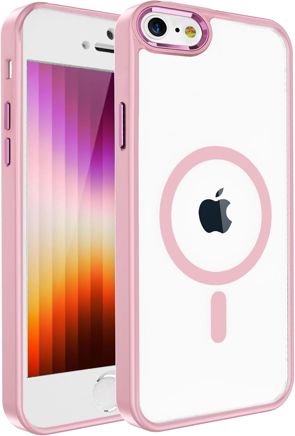 2025 New Magnetic for Iphone 16E Case,Compatible with Magsafe,Military Grade Drop Tested, Shockproof Matte Translucent Hard Back Slim Protective Case.Black Magnetic Circle.