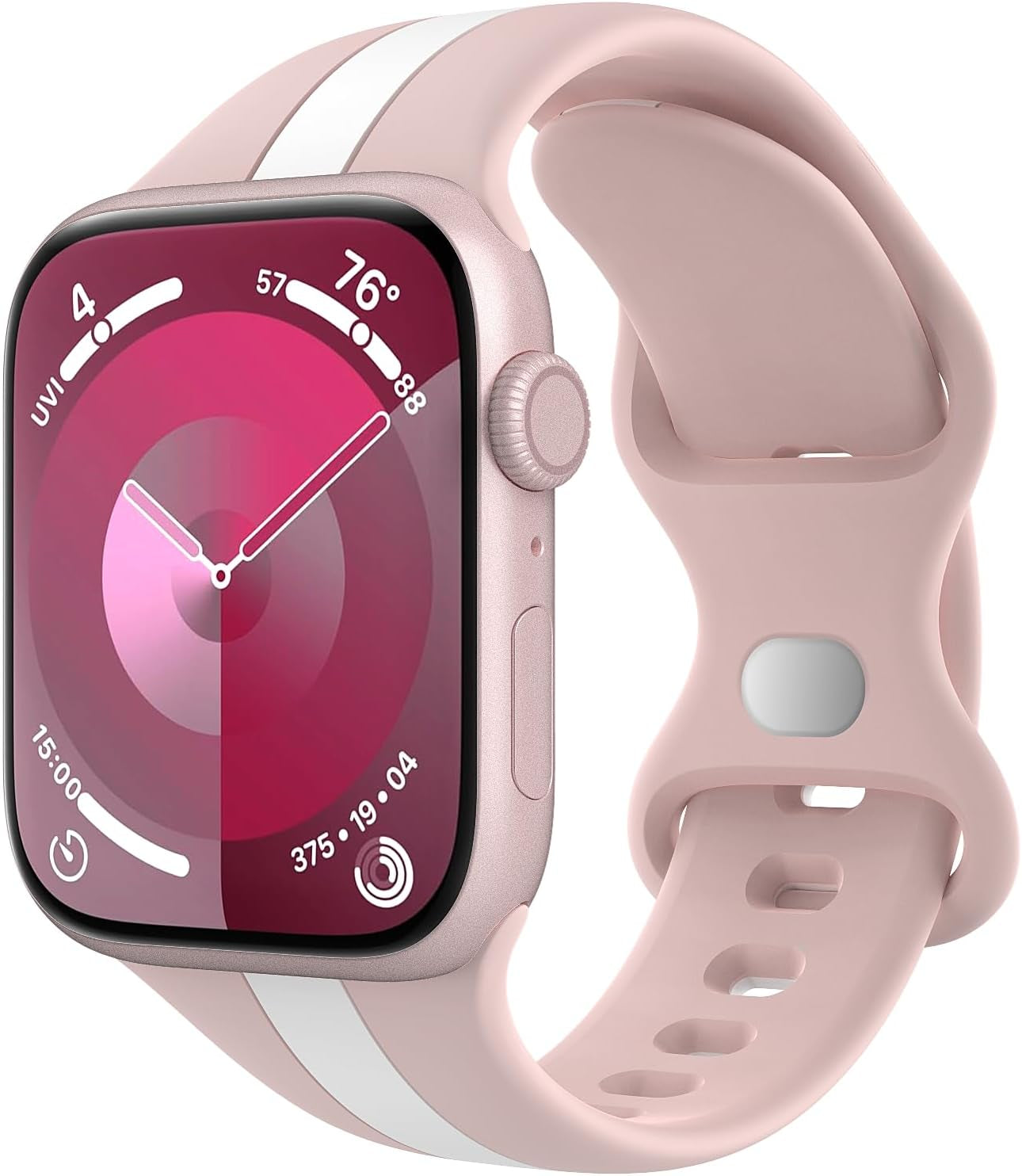 Watch Band Compatible with Apple Watch for Women Men,Fashion Double-Color Wristband Replacement Sport Straps for Iwatch Series 9 8 7 6 5 4 3 2 1 SE