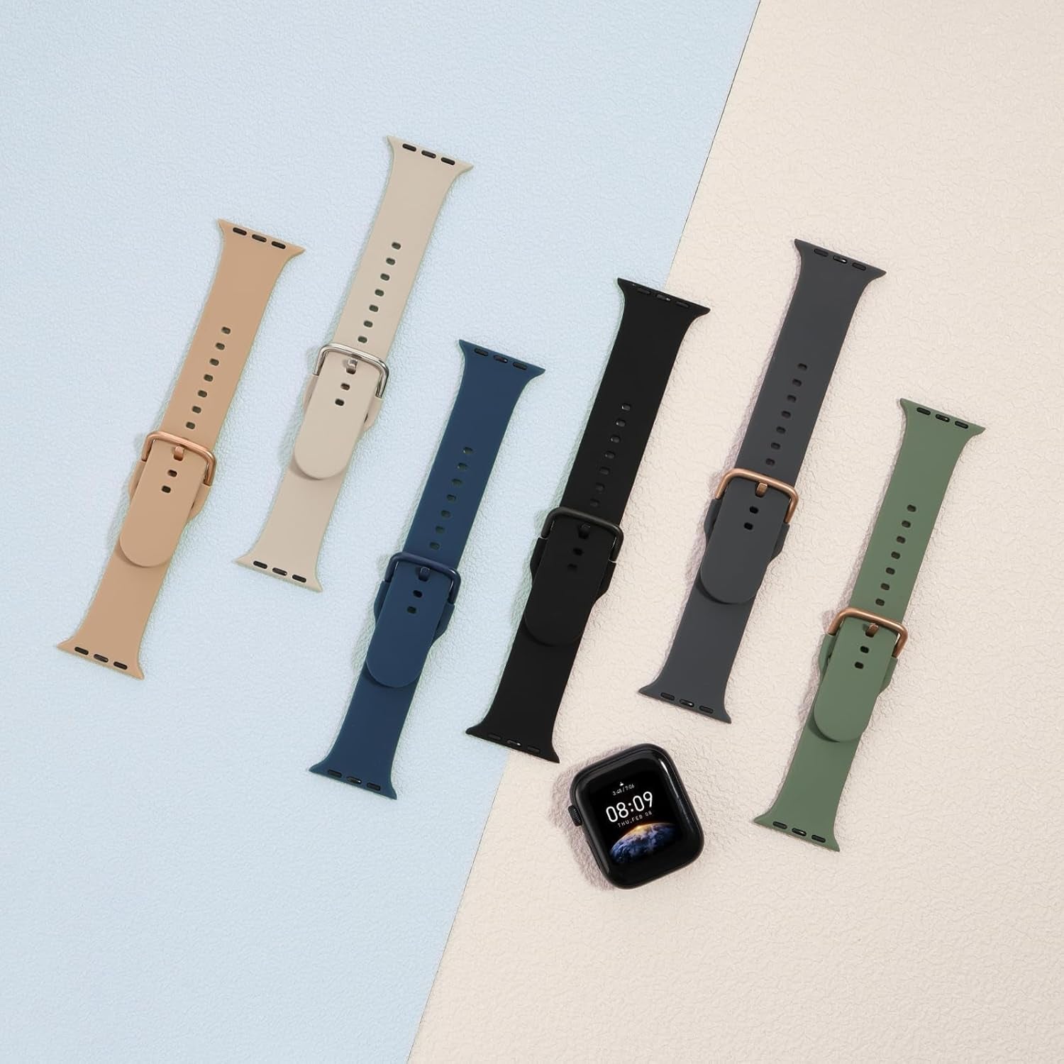 Sports Silicone Band for Iwatch Bands Series 9 8 7 6 5 4 3 2 1 SE Ultra,Women and Men,Waterproof Band Compatible with Apple Watch Band 38Mm 40Mm 41Mm 42Mm 44Mm 45Mm 49Mm