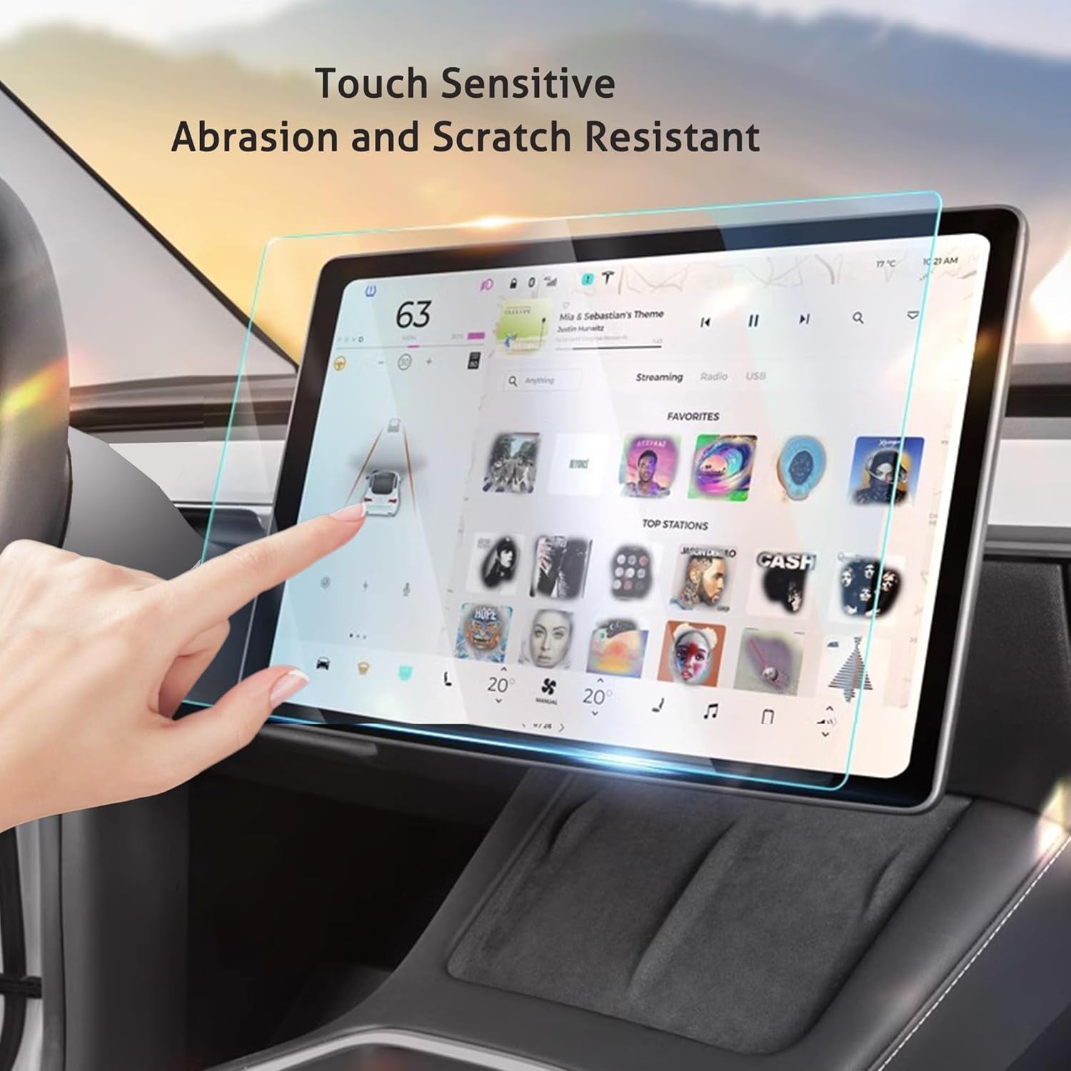 Tempered Glass Screen Protector for Tesla Model 3 2024 Highland Refresh Center Console Dashboard Touchscreen [15.4 Inch] with Auto Alignment Tool + Armrest Box Screen Protector [8 Inch]