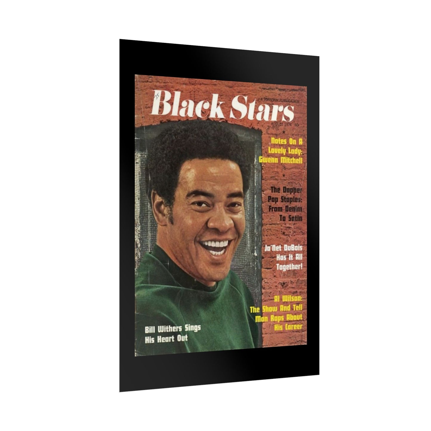 Vintage Music Rolled Posters - Bill Withers, August 1974 Design