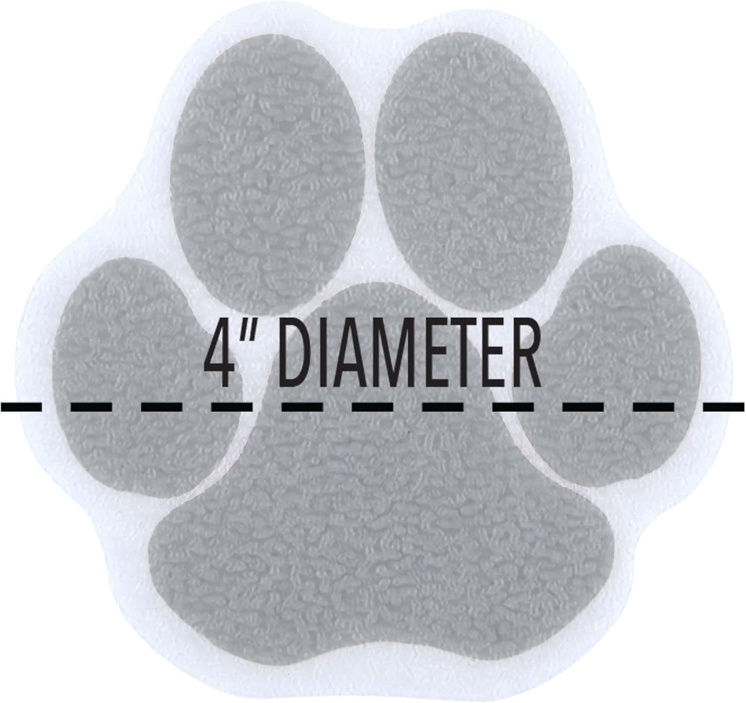 Adhesive Paw Print Bath Treads Add Non-Slip Traction to Tubs, Showers, Pools, Boats, Stairs & More (6 Pieces, Reliable Grip, Tan)