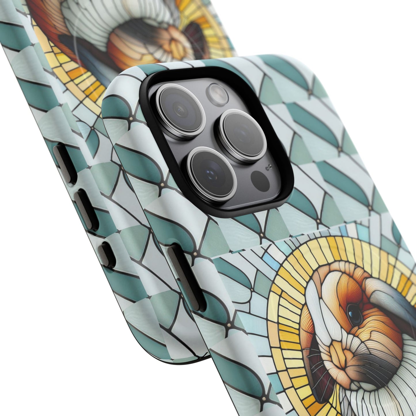 Holland Lop Rabbit Animal Stained Glass Design Tough Magnetic Cases