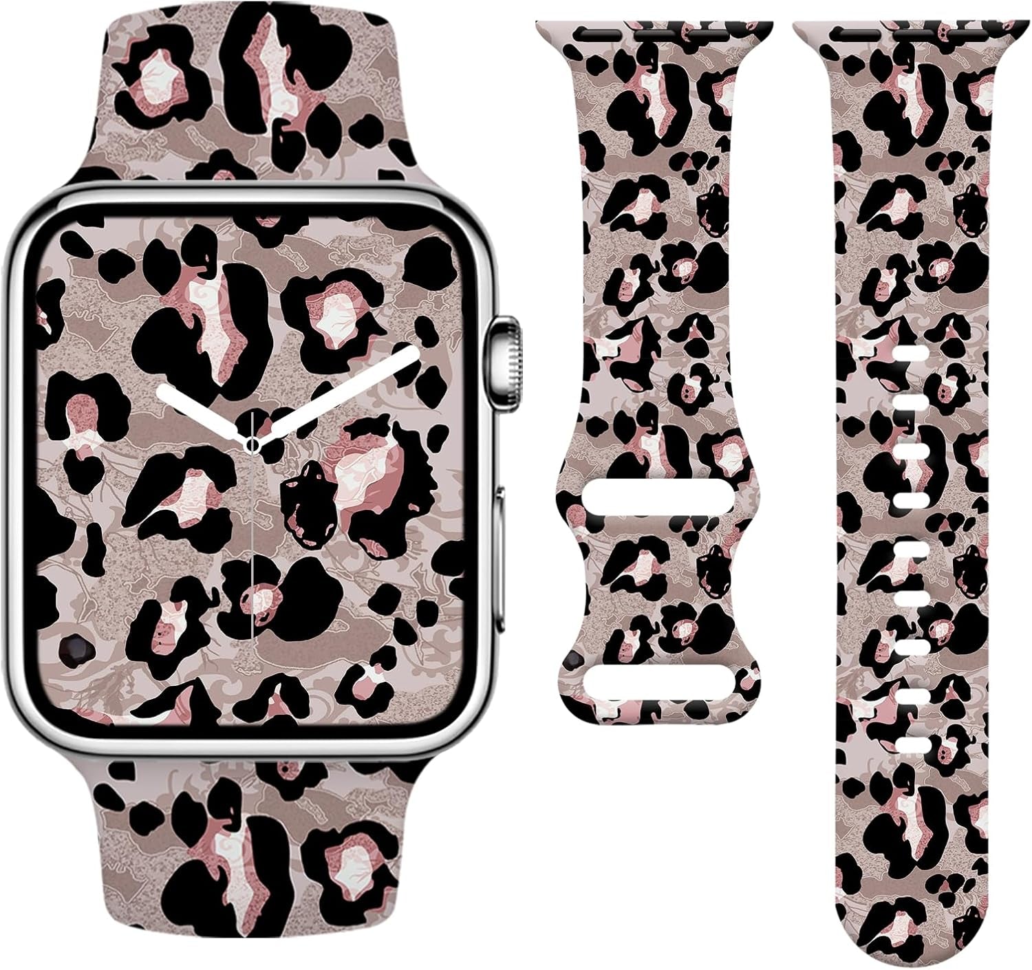 Leopard Print Compatible with Apple Watch Band for Women Girls 38Mm 40Mm 41Mm, Cheetah Print Sport Strap for Iwatch Series Ultra SE 8 7 6 5 4 3 2 1, Brown Leopard