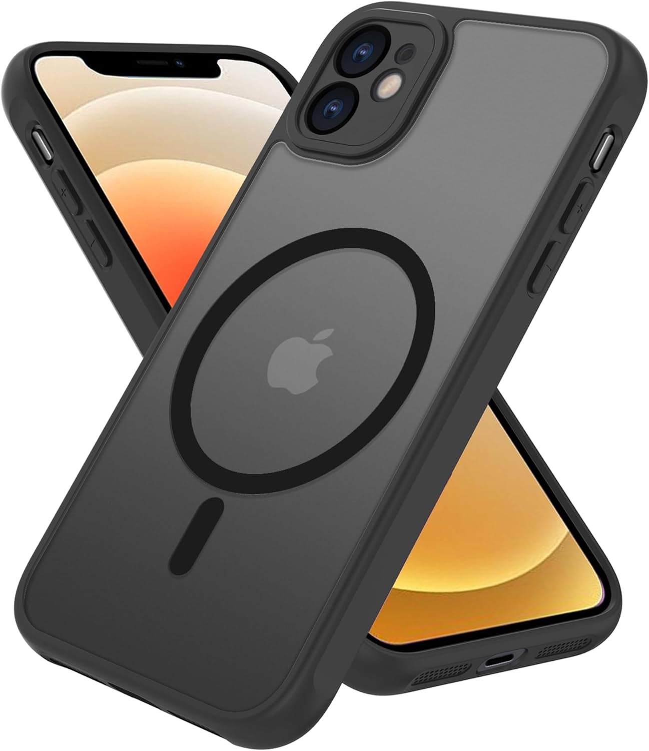 2025 New Magnetic for Iphone 16E Case,Compatible with Magsafe,Military Grade Drop Tested, Shockproof Matte Translucent Hard Back Slim Protective Case.Black Magnetic Circle.