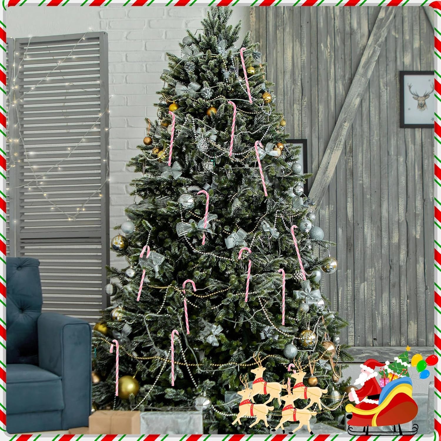 50 Pieces Christmas Plastic Candy Cane 5.9 Inches Christmas Tree Hanging Ornament Decoration Twisted Tree Candy Cane Ornament for Xmas Holiday Party Favor (Pink and White)