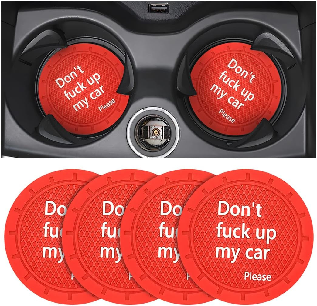 2 Pack Car Cup Holder Coasters, 2.75 Inch Non-Slip PVC Insert Cup Coaster, Anti-Scratch Auto Cup Mats for Women Men, Vehicle Interior Accessories Universal for Car, SUV, Truck (D Blue/2Pcs) TRUCK DRIVER