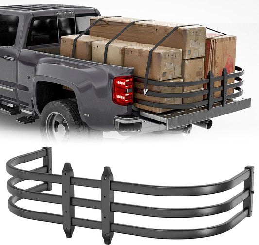 Truck Bed Extender, Aluminum Retractable Tailgate Extender, 59"-69" Adjustable Length, Drill Required, Fits for Chevy Silverado & GMC Sierra, Ford F-Series, Dodge Ram, Tundra, Nissan Titan