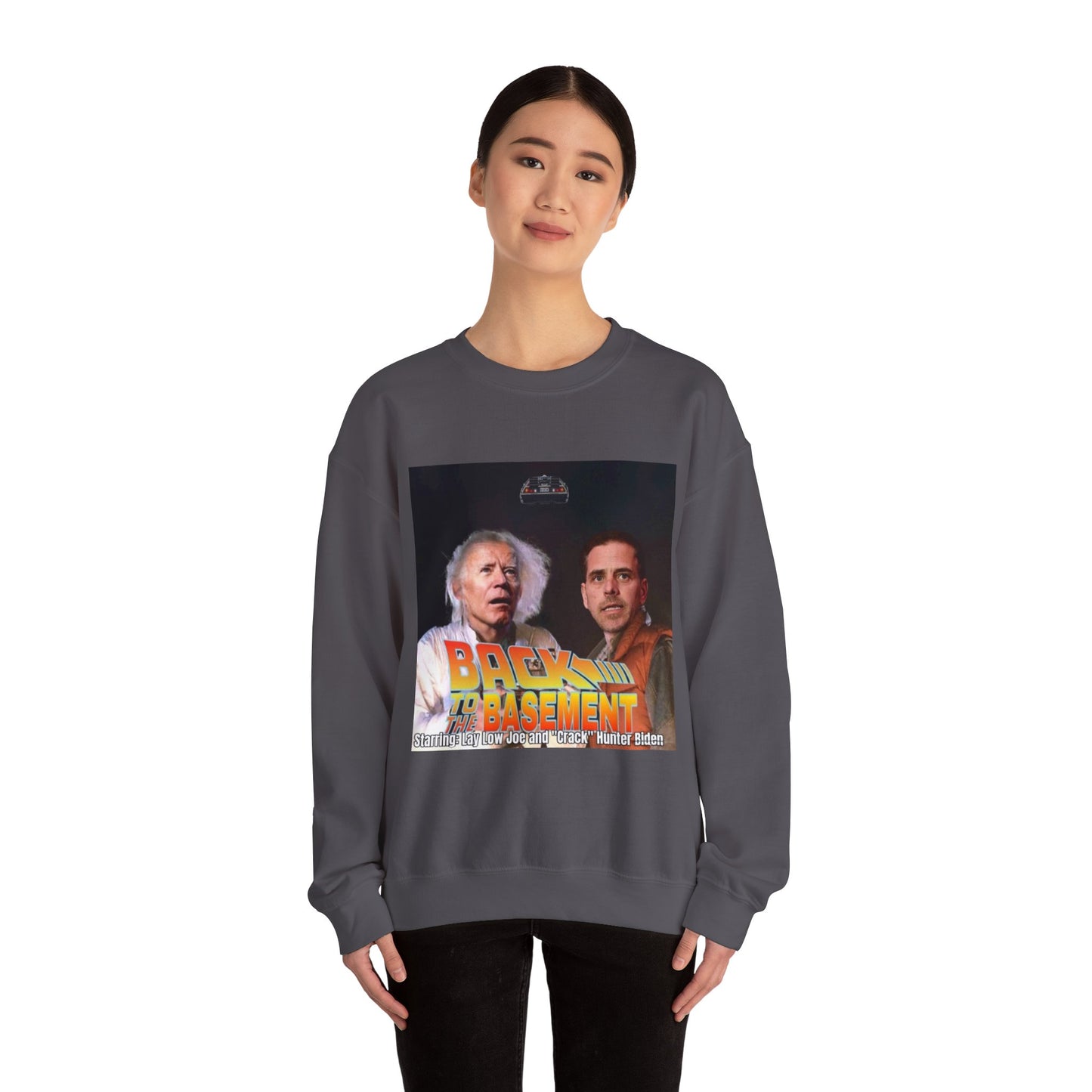 Hunter Biden Convicted Felon Pardon Back to the basement Unisex Heavy Blend™ Crewneck Sweatshirt