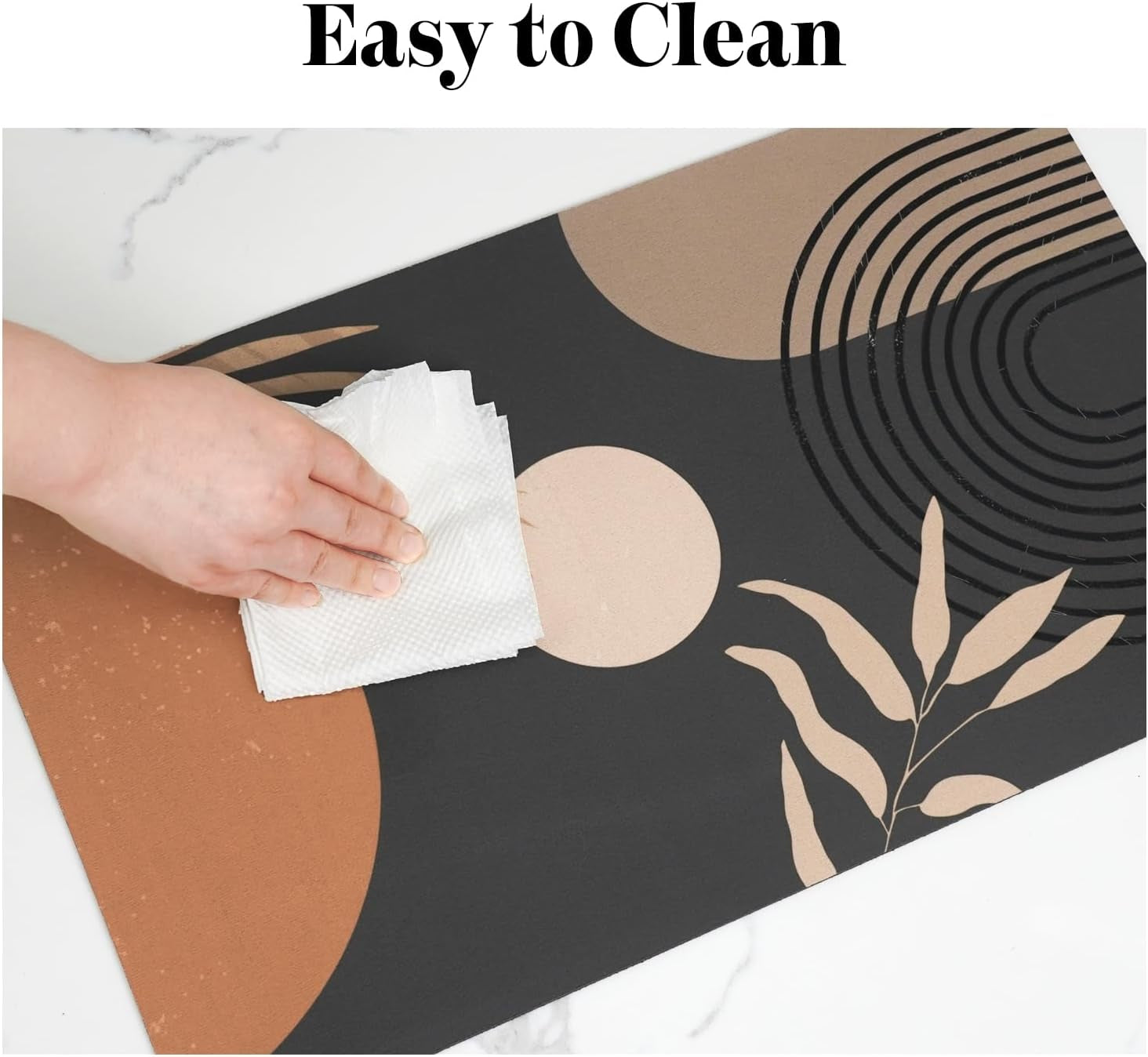 Dog Food Mats for Floors Super Absorbent, Pet Cat Food Mat - Non Slip Dog Bowl Mats for Food and Water, Eco-Friendly Boho Dog Placemats Feeding Mat