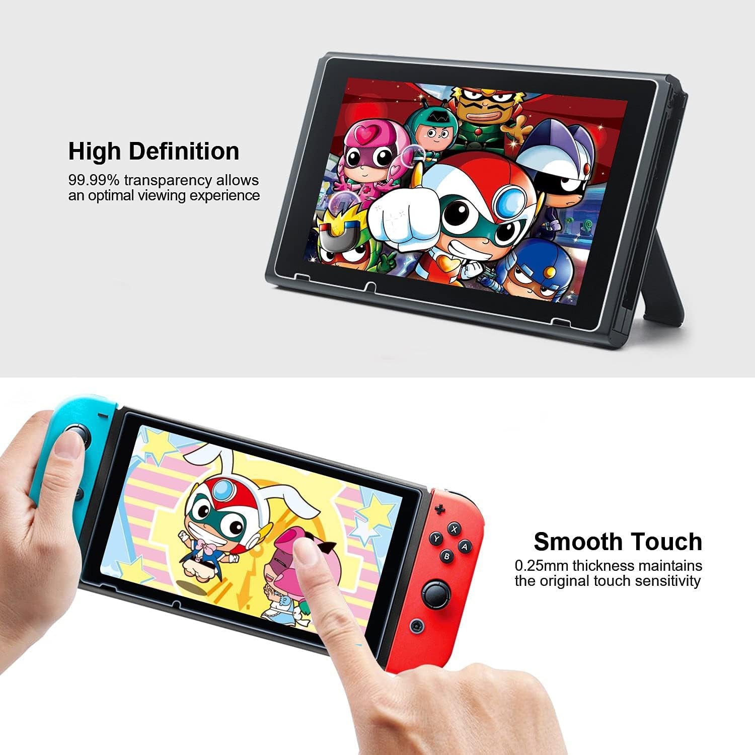 3-Pack Screen Protector Tempered Glass for Nintendo Switch 6.2'', Transparent HD Clear Anti-Scratch Screen Protector Compatible Nintendo Switch 6.2''