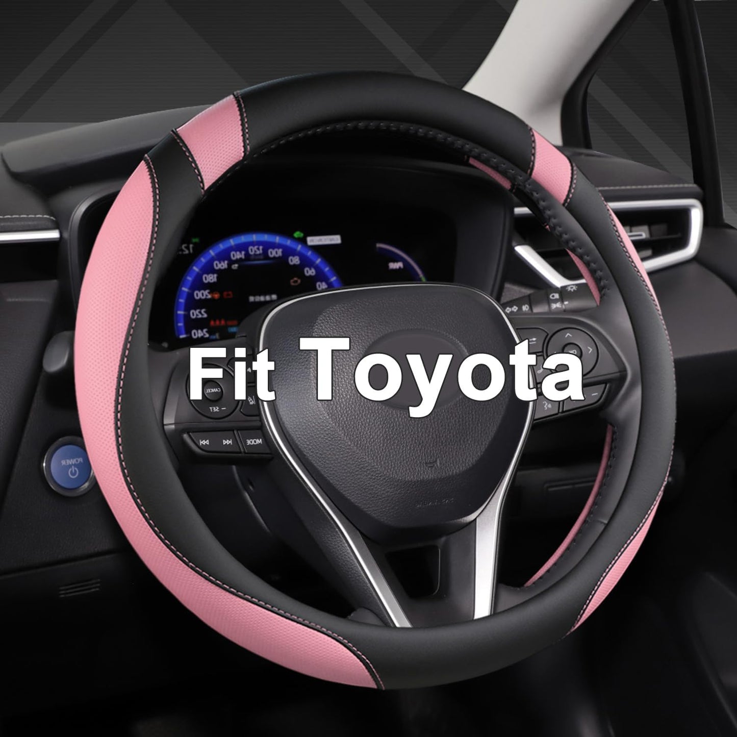 Customized Auto Car Steering Wheel Cover for Toyota (Black)