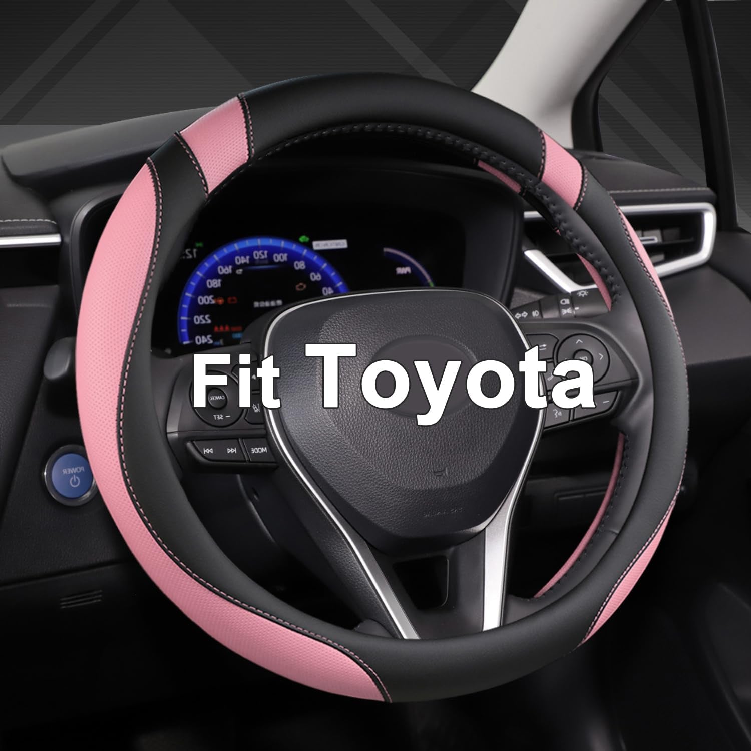 Customized Auto Car Steering Wheel Cover for Toyota (Black)