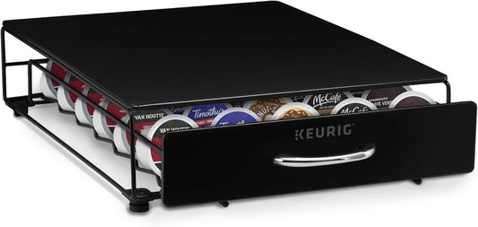 under Brewer Storage Drawer, Coffee Pod Storage, Holds Upto 35  K-Cup Pods, Black