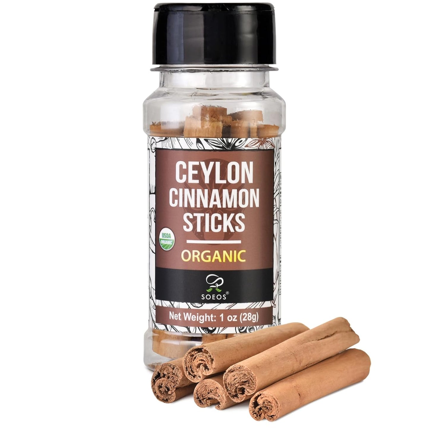 Ceylon Cinnamon Sticks, Organic Ceylon Cinnamon Sticks, Real Cinnamon Sticks Farmed in Sri Lanka, Non-Gmo, Cinnamon for Coffee, Baking, Cooking and Beverages 1 Oz (28G) TLBH