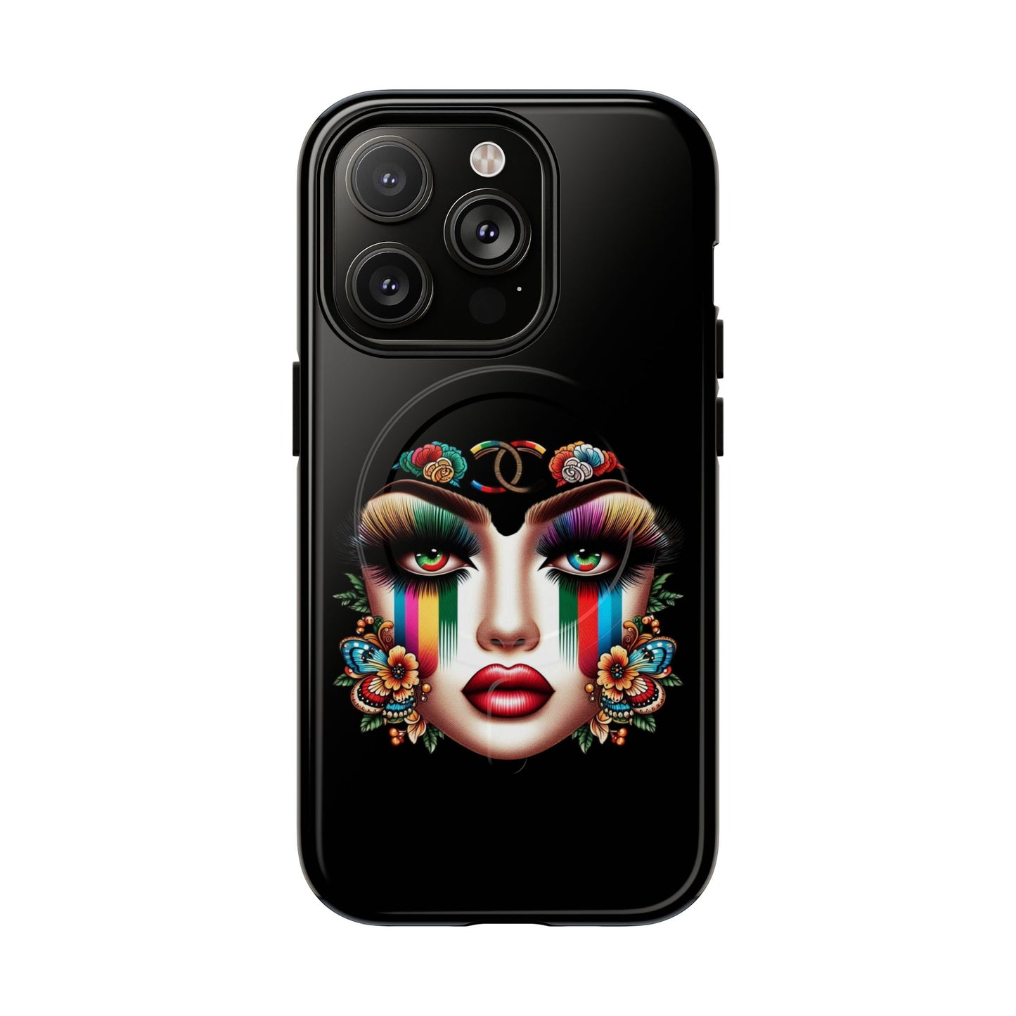 Gucci Inspired Artistic Tough Magnetic Phone Case - Vibrant Lady Design