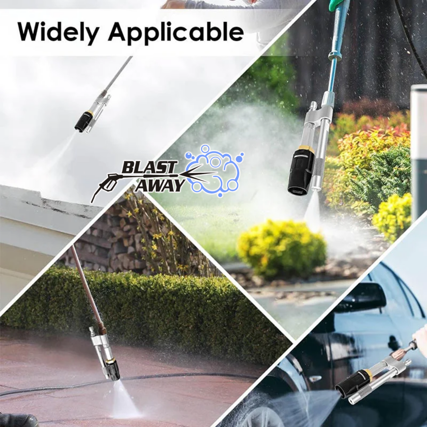 Blast away M5 Twist Downstream Nozzle for Pressure Washer Adjustable Stainless Steel Pressure Washer Nozzle - 304 Material, 5000 PSI 3-7 GPM Long-Range Spray