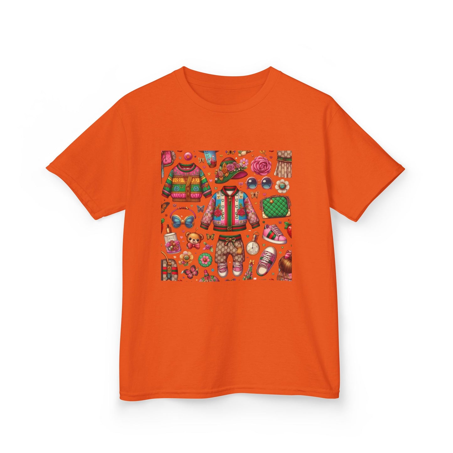 Whimsical Gucci-Inspired Kids' Tee with Fun Patterns for Playful Days