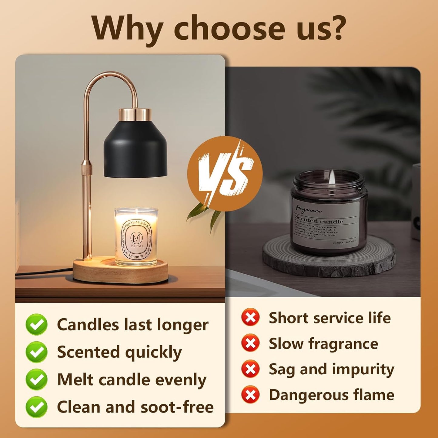 Candle Warmer Lamp,Timer,Dimmer,Adjustable Height Home Decor Electric Wax Melt Warmer with 2 Bulbs Gifts for Mom Womens Christmas Scented Jar Bedroom Living Room Decor