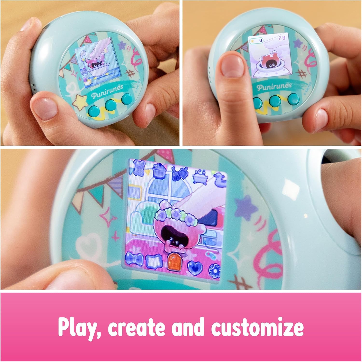 , Interactive Digital Toy with 55 Squishy Characters Inside, Reacts to Touch, Color Display, Kids Toys for Ages 5 and Up ZOUSA