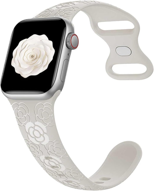 Silicone Band Compatible with Apple Watch Bands for Women 40Mm 38Mm 41Mm,Strechy Wristband Waterproof Replacement Sport Strap for Iwatch Bands Series 8 7 6 5 4 3 2 1