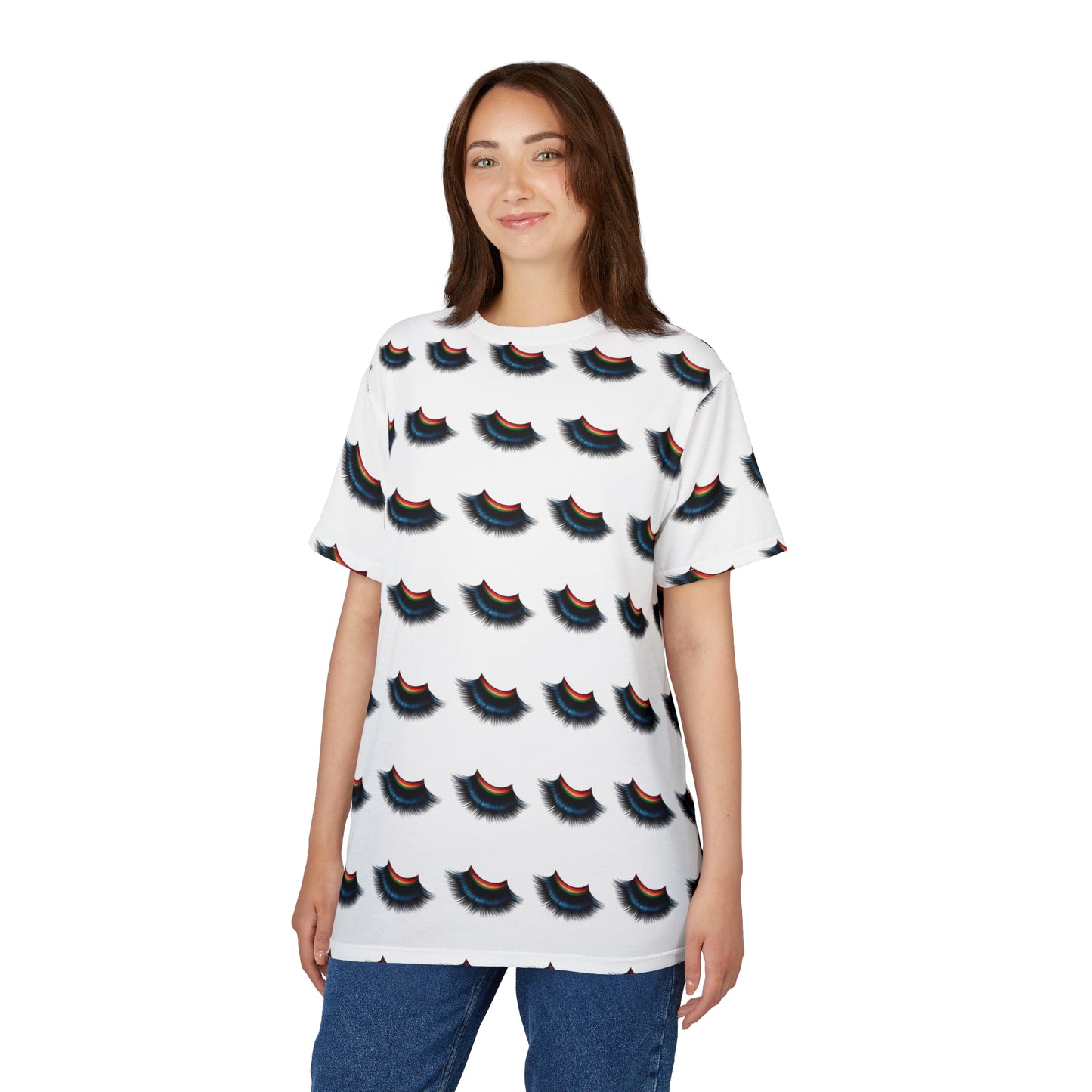 Lash Print Unisex Cut & Sew Tee - Trendy Graphic Tee for GUCCI Inspired Lash Lovers