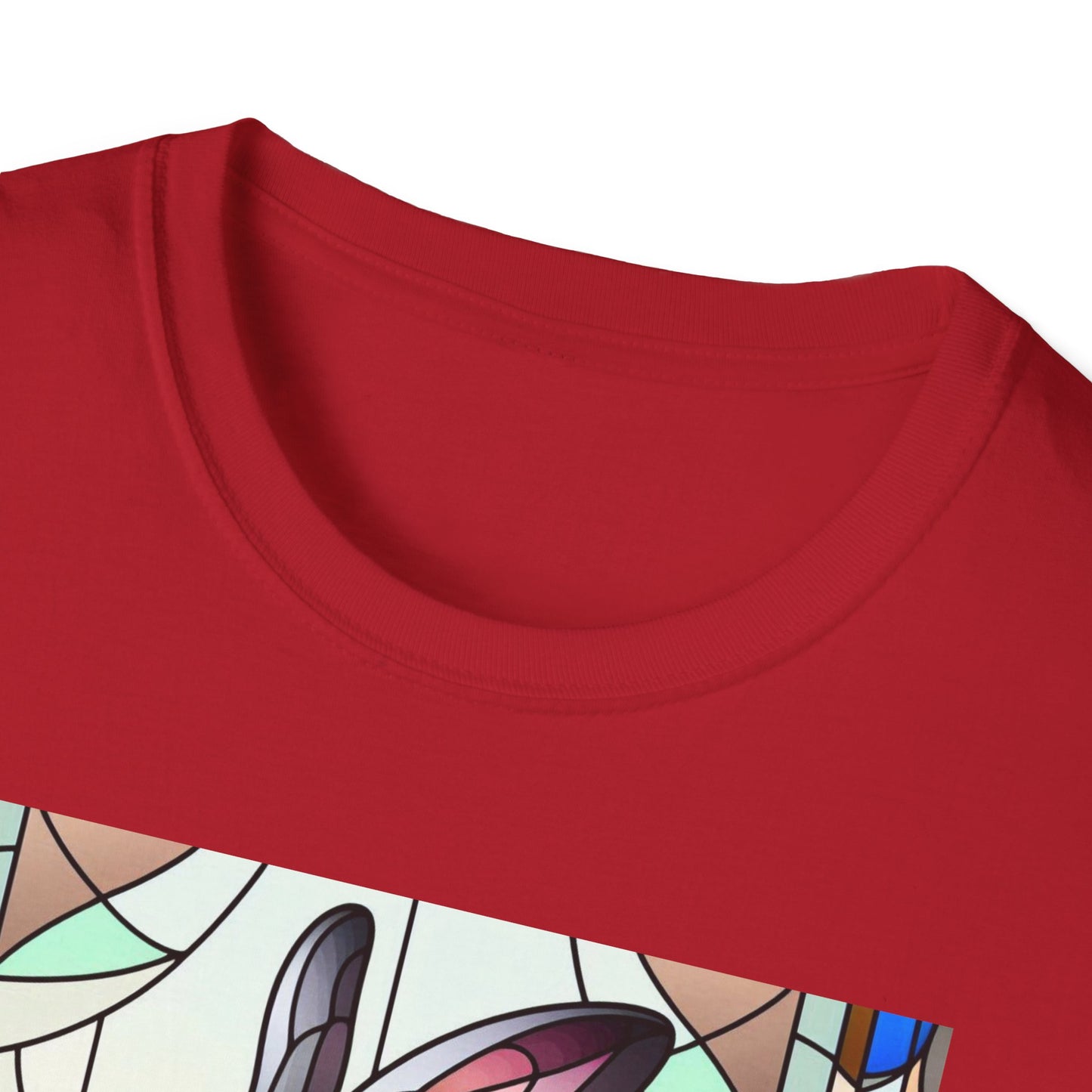 Flemish Giant Rabbit Animal Stained Glass Design Unisex Softstyle T-Shirt