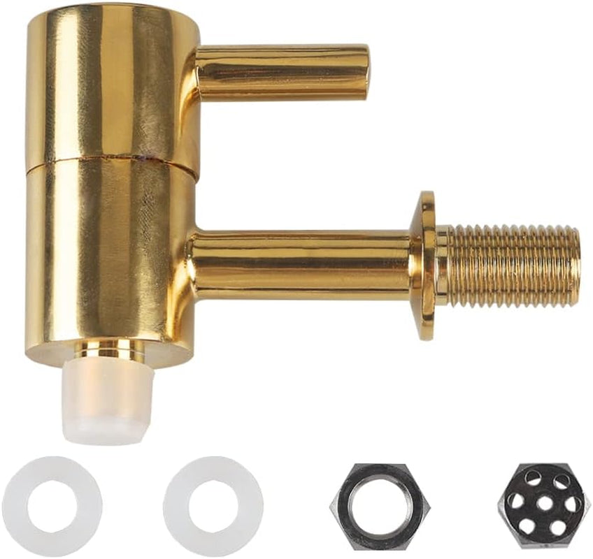 Beverage Dispenser Faucet Stainless Steel Spigot Gold Chrome Valve Replacement Tap No-Lead with Anti-Clogging Cap for Glass Jar Wine Beer Barrel Drink Dispenser by Gwenb（0.47”/12Mm）