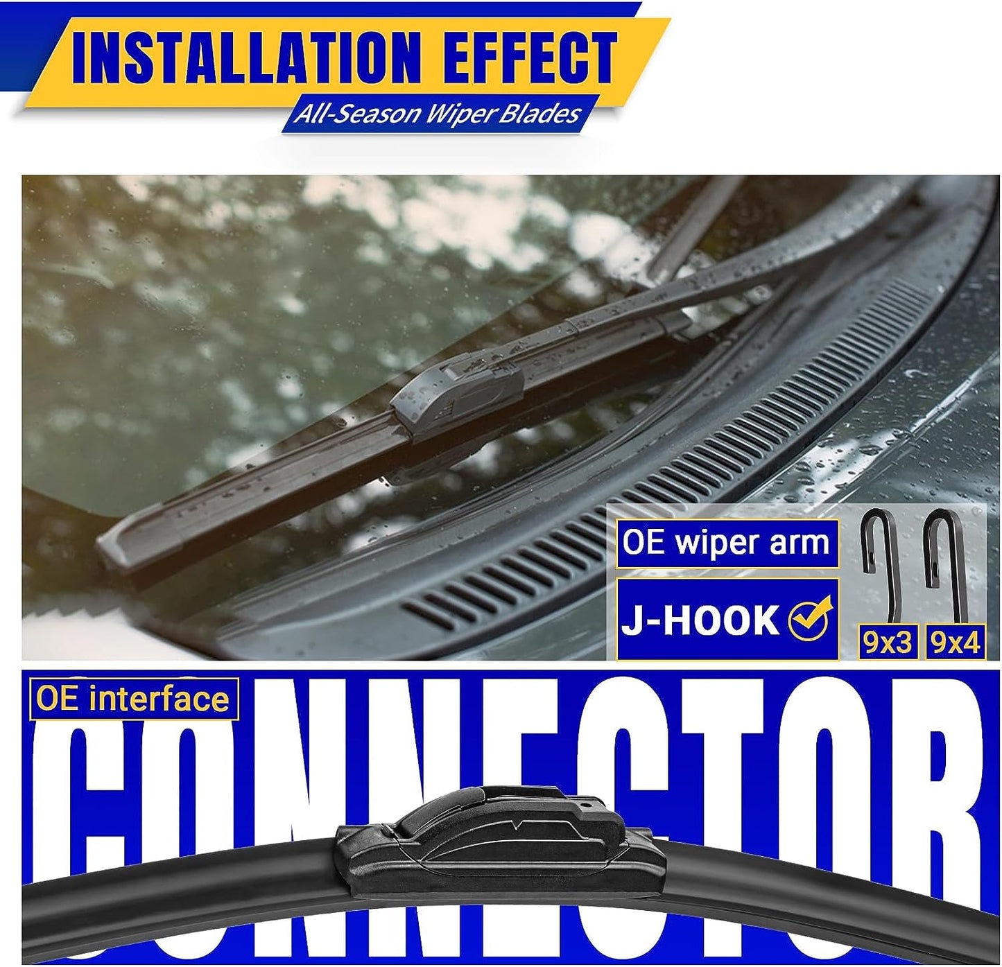 3 Wipers Replacement for 2012-2016 Honda CRV CR-V, Windshield Wiper Blades Original Equipment Replacement - 26"/16"/13" (Set of 3) U/J HOOK