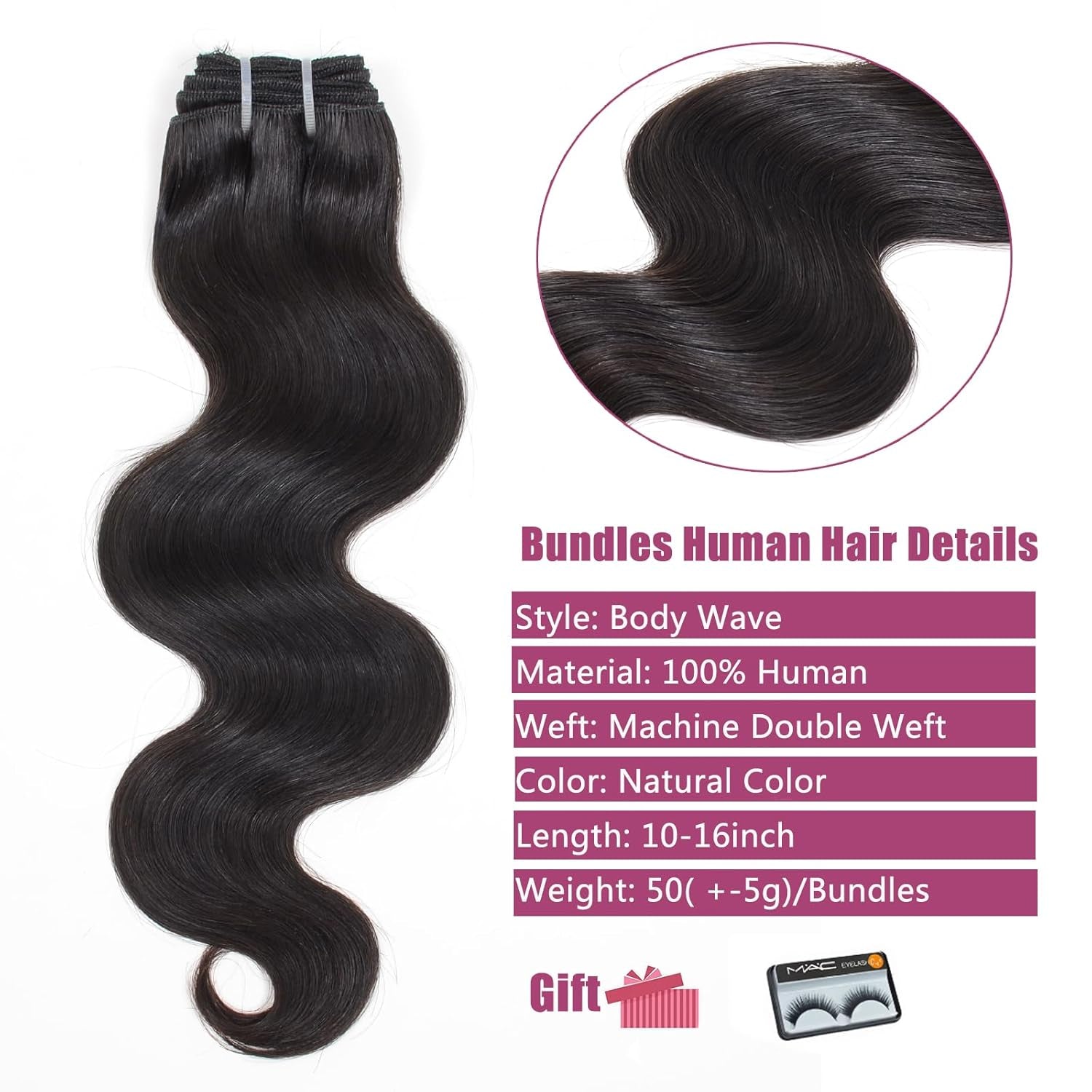 Body Wave Bundles Human Hair 4 Bundles 12 Inch 12A Human Hair Bundles 100% Unprocessed Brazilian Virgin Hair Quick Weave Deals Human Hair Natural Black Color (12/12/12/12, 4 Bundles)