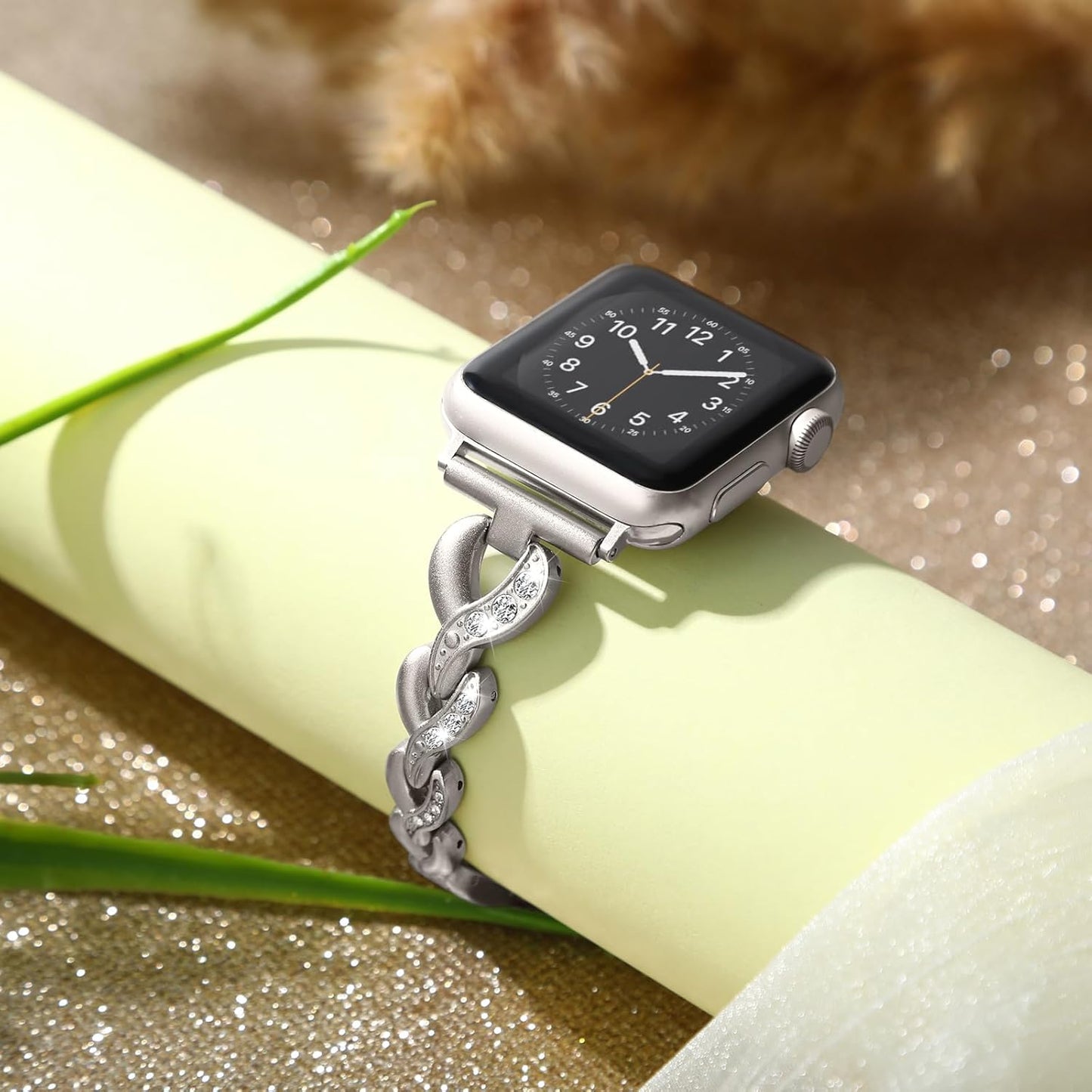 Bling Band Compatible with Apple Watch Band 49Mm 46Mm 45Mm 44Mm 42Mm Women Dressy Jewelry Bracelet for Iwatch Ultra Series 10/9/8/7/SE/6/5/4/3/2/1
