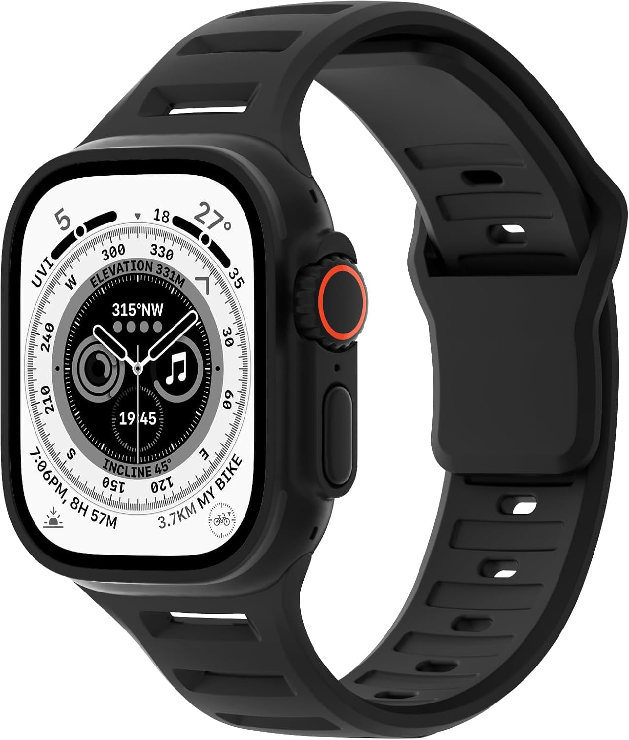 Sport Bands Compatible with Apple Watch 38Mm 40Mm 41Mm 42Mm 44Mm 45Mm 49Mm, Soft Silicone Replacement Waterproof Strap Wristband for Iwatch Series Ultra/Ultra 2 9/8/7/6/5/4/3/2/1 SE Women Men