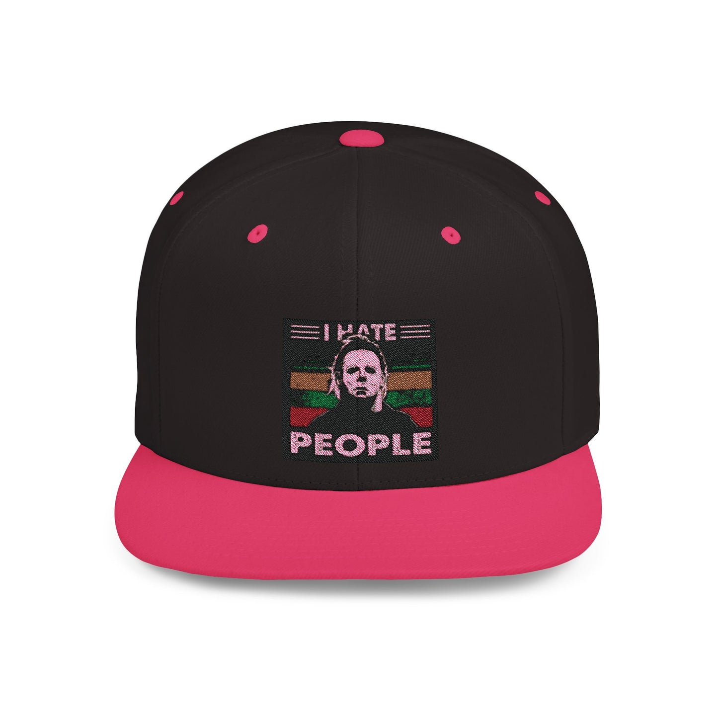 Michael Myers I Hate People Vintage Print Flat Bill Snapback