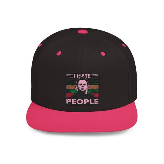Michael Myers I Hate People Vintage Print Flat Bill Snapback