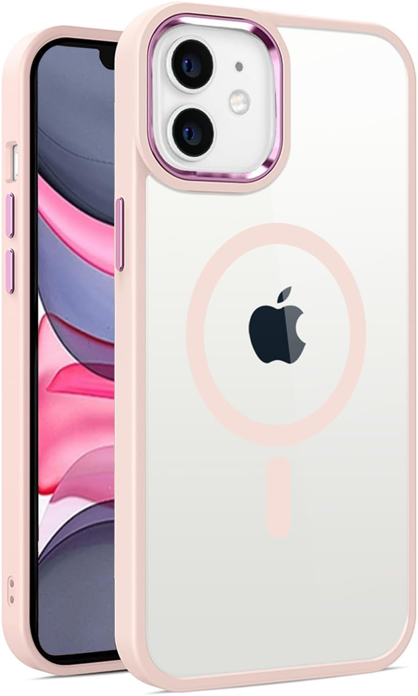 2025 New Magnetic for Iphone 16E Case,Compatible with Magsafe,Military Grade Drop Tested, Shockproof Matte Translucent Hard Back Slim Protective Case.Black Magnetic Circle.
