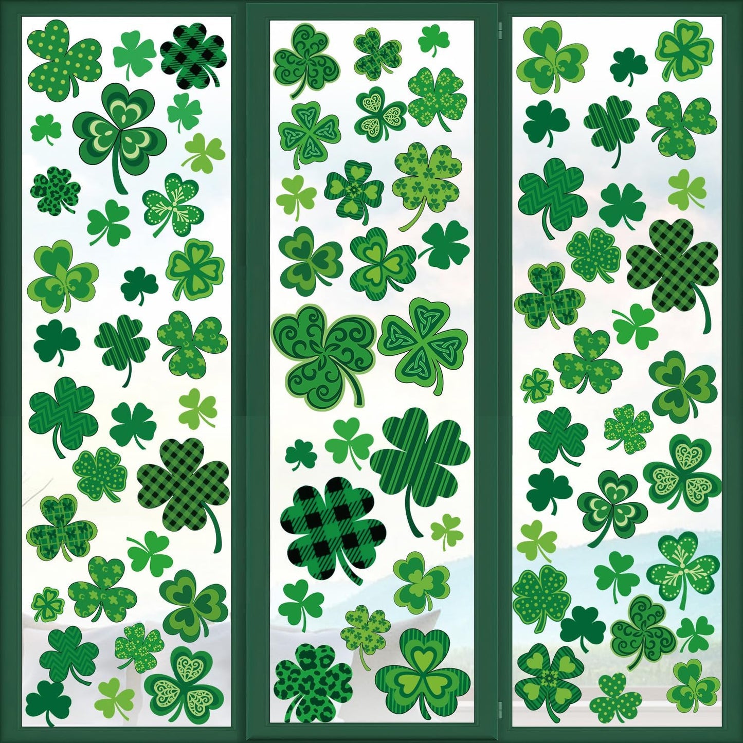 St Patricks Day Window Clings, 9 Sheets Double-Side Quality Printed Shamrock Decorations for St Patrick'S Day, Lucky Irish Decals Party Ornaments…
