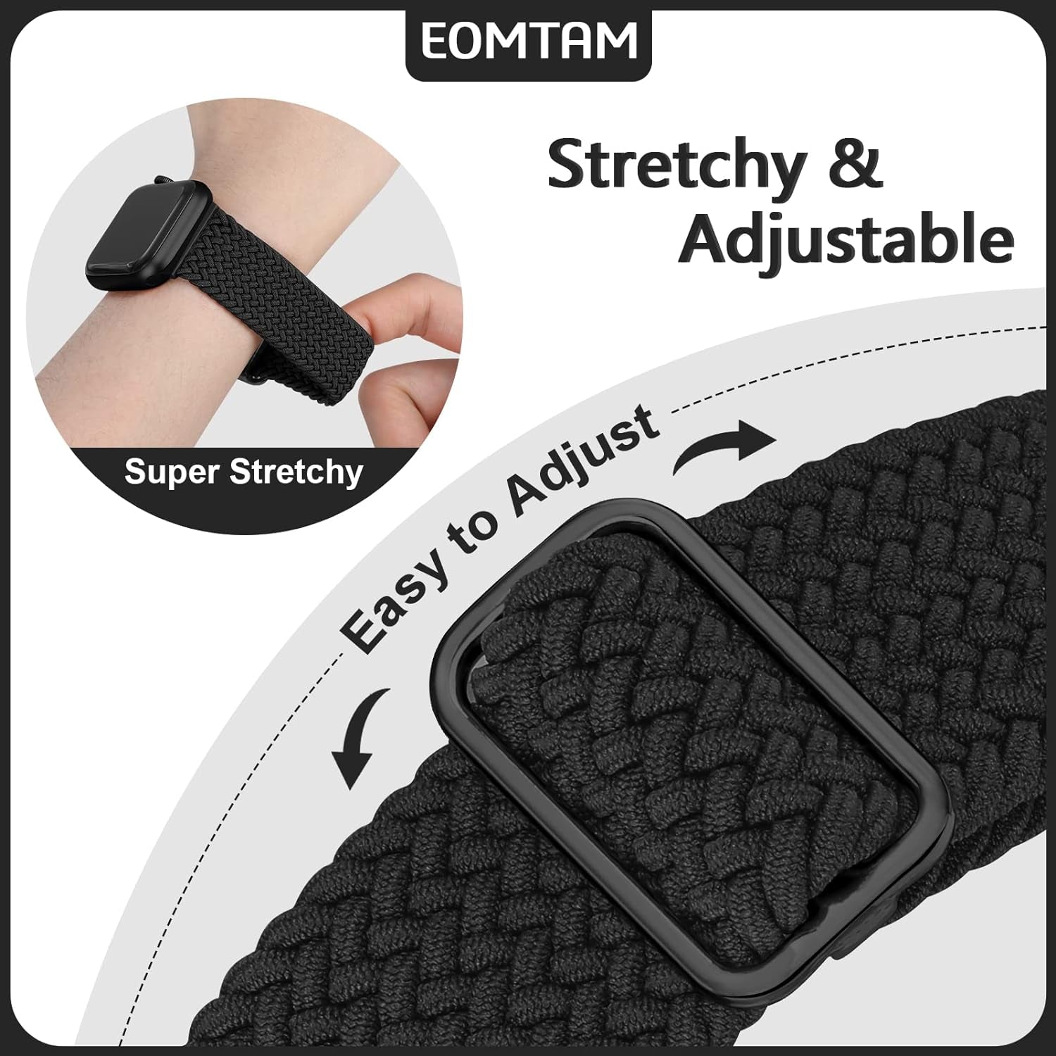 5 Pack Braided Stretchy Adjustable Straps Compatible for Apple Watch Band 38Mm 40Mm 41Mm 42Mm 44Mm 45Mm 49Mm for Women Men ,Sport Elastic Nylon Cloth Wristbands for Iwatch Series Ultra 8 SE 7 6