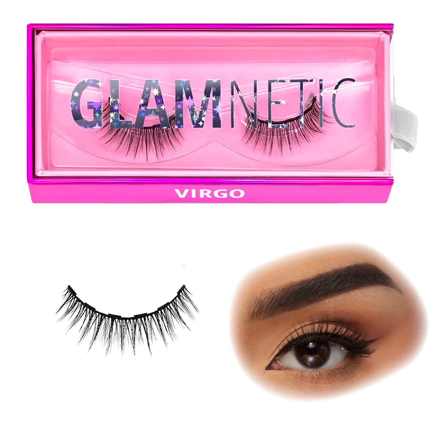 Magnetic Eyelashes - Virgo | Short Magnetic Lashes, 60 Wears Reusable Faux Mink Lashes Natural Look - 1 Pair