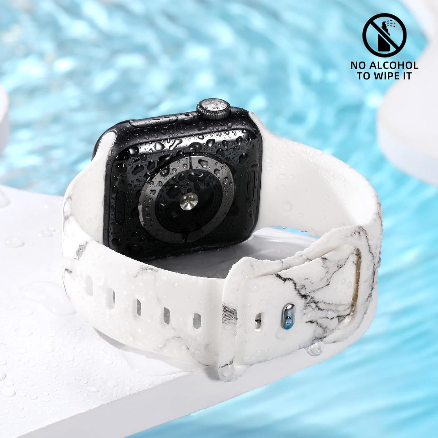 Band Compatible with Apple Watch Band 41Mm 40Mm 38Mm 45Mm 44Mm 42Mm 49Mm for Women Girls Men, Cute Silicone Floral Wristband Strap for Iwatch Series 9 8 7 SE 6 5 4 3 2 1 Ultra