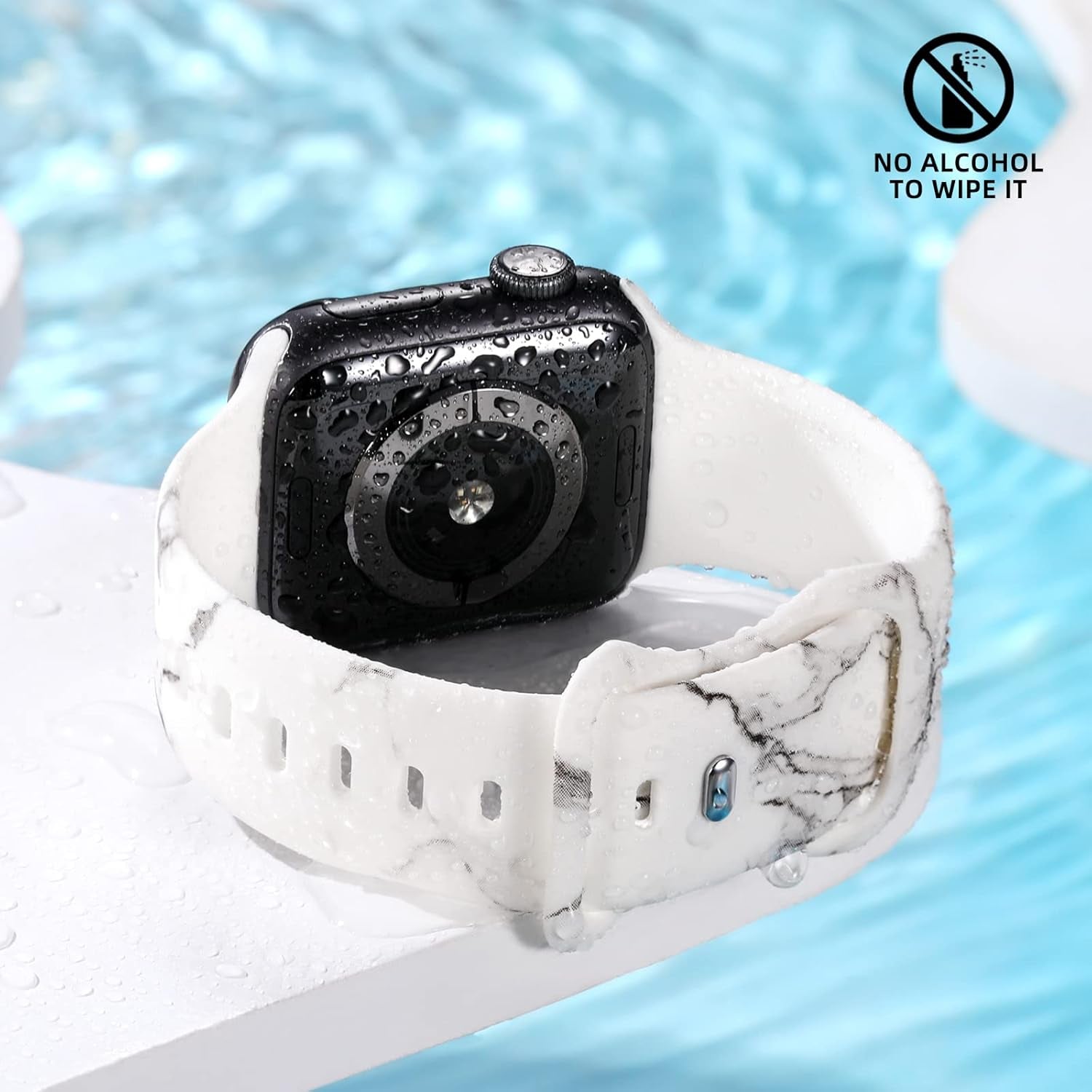 Band Compatible with Apple Watch Band 41Mm 40Mm 38Mm 45Mm 44Mm 42Mm 49Mm for Women Girls Men, Cute Silicone Floral Wristband Strap for Iwatch Series 9 8 7 SE 6 5 4 3 2 1 Ultra