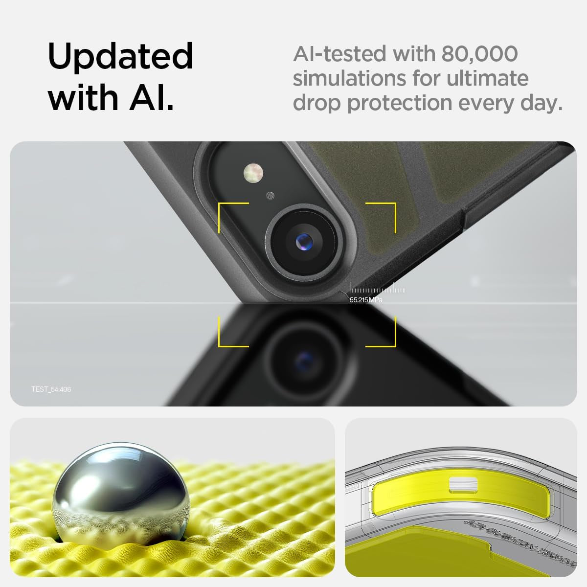 for Iphone 16E Case, Tough Armor (Ai) Magfit [Compatible with Magsafe Accessories] [Kickstand] [Military-Grade Protection] - Frost Black