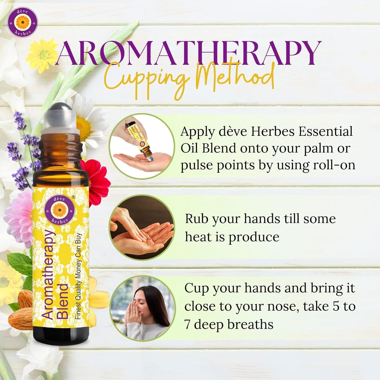 Lavender Essential Oil (Lavandula Angustifolia) Pre Diluted Ready to Use Roll-On Blend for Aromatherapy and Topical Skin Application for Kids and Adults 10Ml (0.33 Oz) TLBH