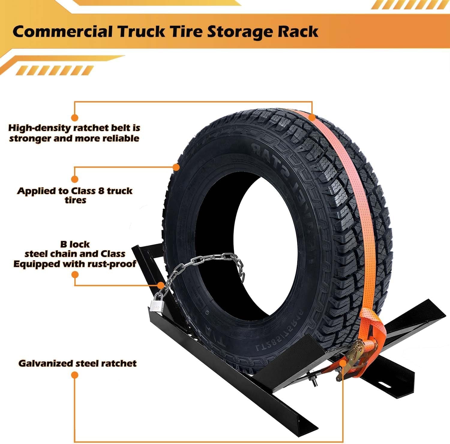 Semi Truck Spare Tire Rack Commercial Truck Tire Storage Rack Tractor Trailer Steel Tire Mount Holder Adjustable Tire and Rim Carrier Holder Bed Rack behind Cab (No Assembly Required) TRUCK DRIVER