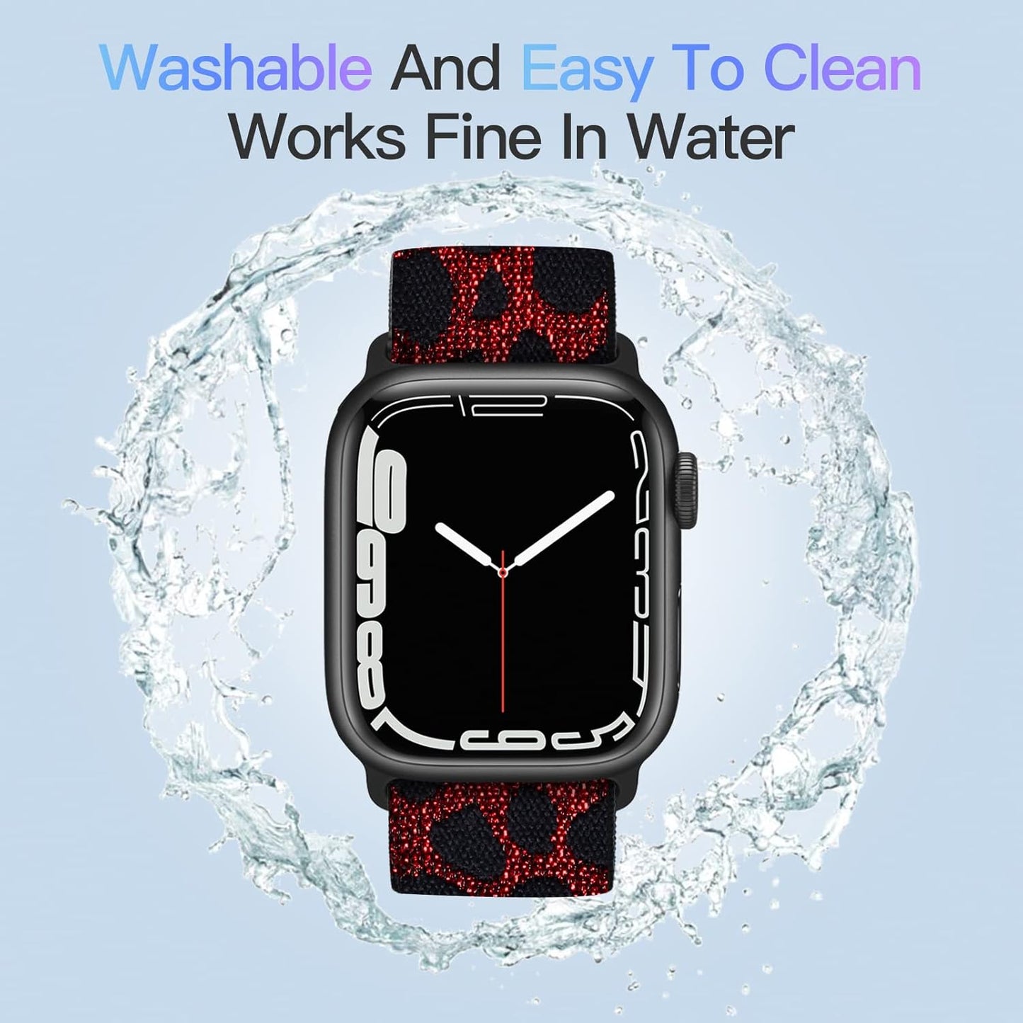 Stretchy Nylon Solo Loop Band Compatible with Apple Watch Band 49/45/44/42Mm 38/40/41Mm, Adjustable Braided Sport Elastic Wristbands Women Men Strap for Iwatch Series Ultra SE 8/7/6/5/4/3/2/1