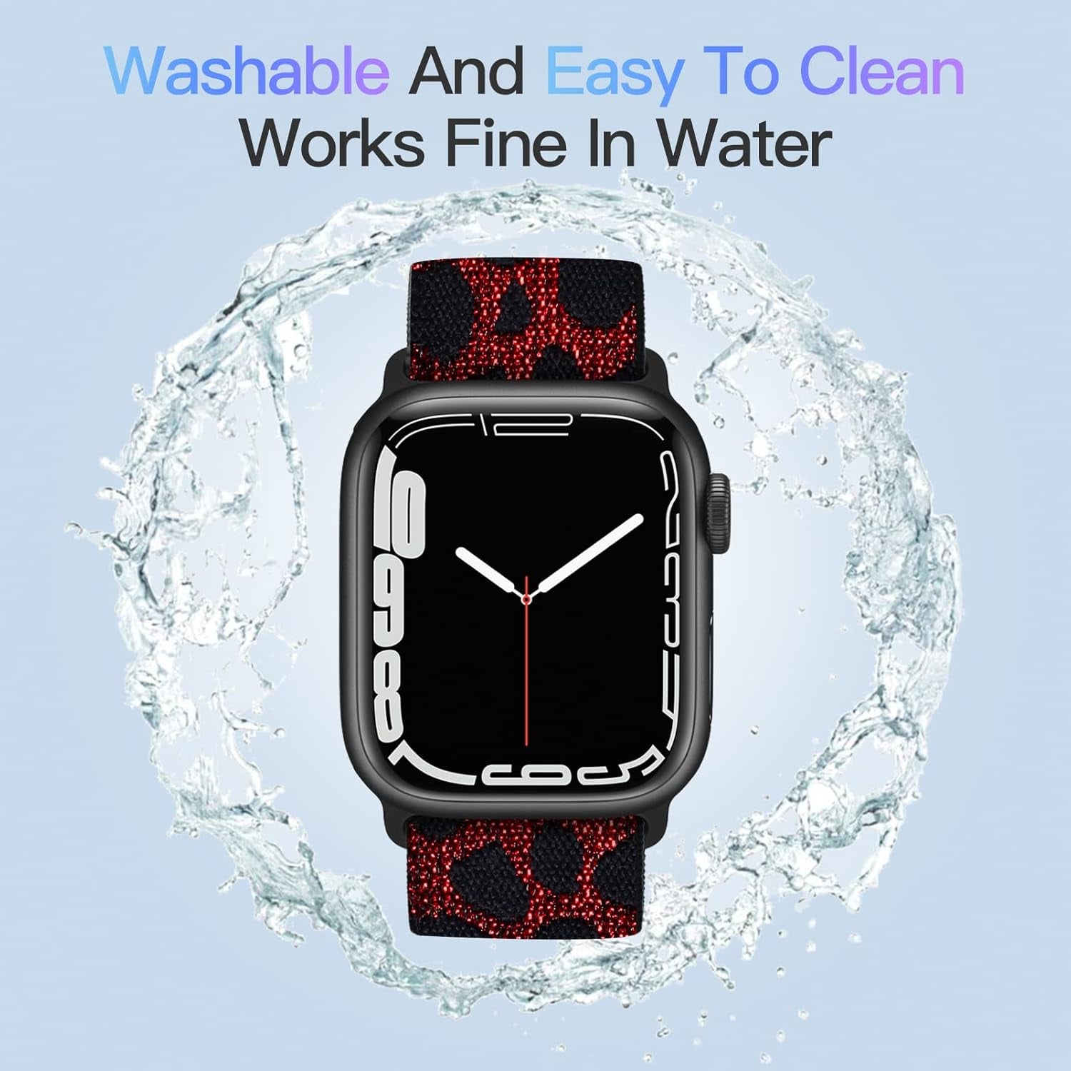 Stretchy Nylon Solo Loop Band Compatible with Apple Watch Band 49/45/44/42Mm 38/40/41Mm, Adjustable Braided Sport Elastic Wristbands Women Men Strap for Iwatch Series Ultra SE 8/7/6/5/4/3/2/1
