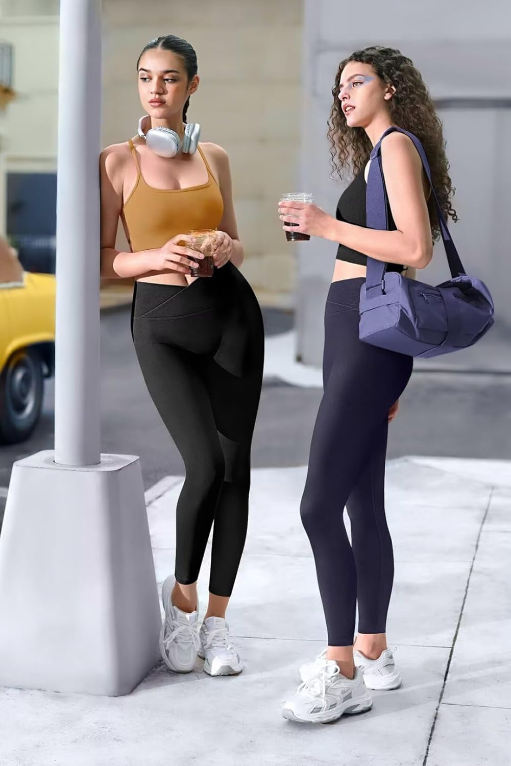 Scrunch Butt Lifting Leggings for Women Tummy Control Crossover Gym Workout Leggings High Waisted Yoga Pants